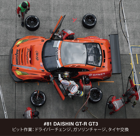 #81 DAISHIN GT-R GT3 ピット作業：ドライバーチェンジ、ガソリンチャージ、タイヤ交換
